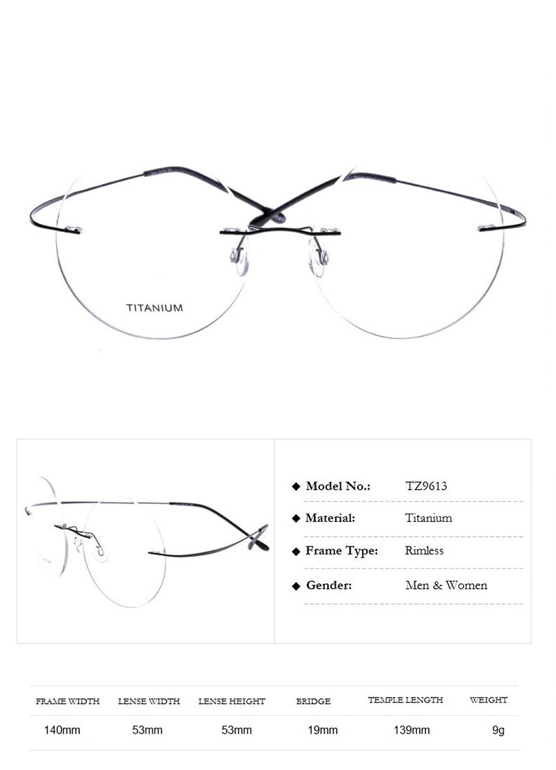 Chashma Ochki Unisex Rimless Round Titanium Eyeglasses 259613 — view 1 | Chashma Ochki at FuzWeb