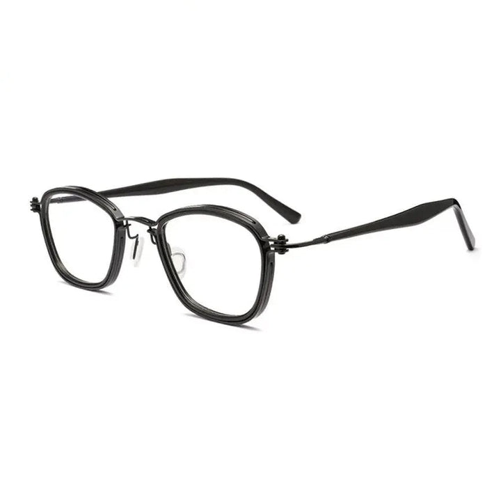 Chashma Ottica Unisex Full Rim Square Acetate Titanium Eyeglasses 795861