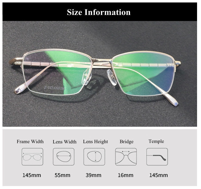 Chashma Unisex Semi Rim Square Titanium Reading Glasses 97028 — view 1 | Chashma at FuzWeb