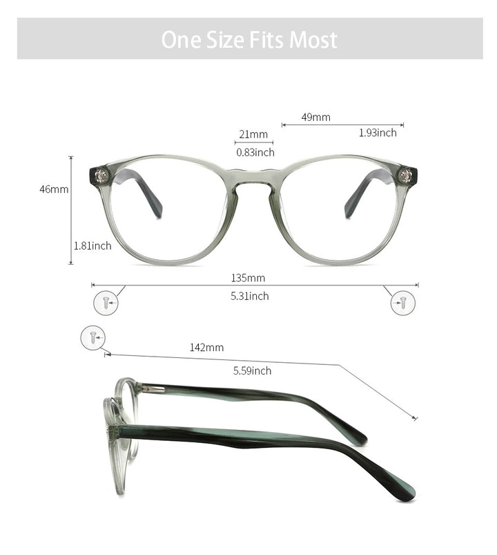 Kansept FG6003 Eyeglasses — Frame Dimensions and Sizing Chart