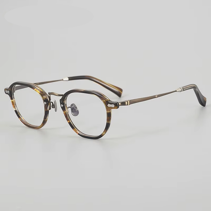 Eleccion Unisex Full Rim Square Titanium Acetate Eyeglasses 942143 Full Rim Eleccion Brown - Bronze