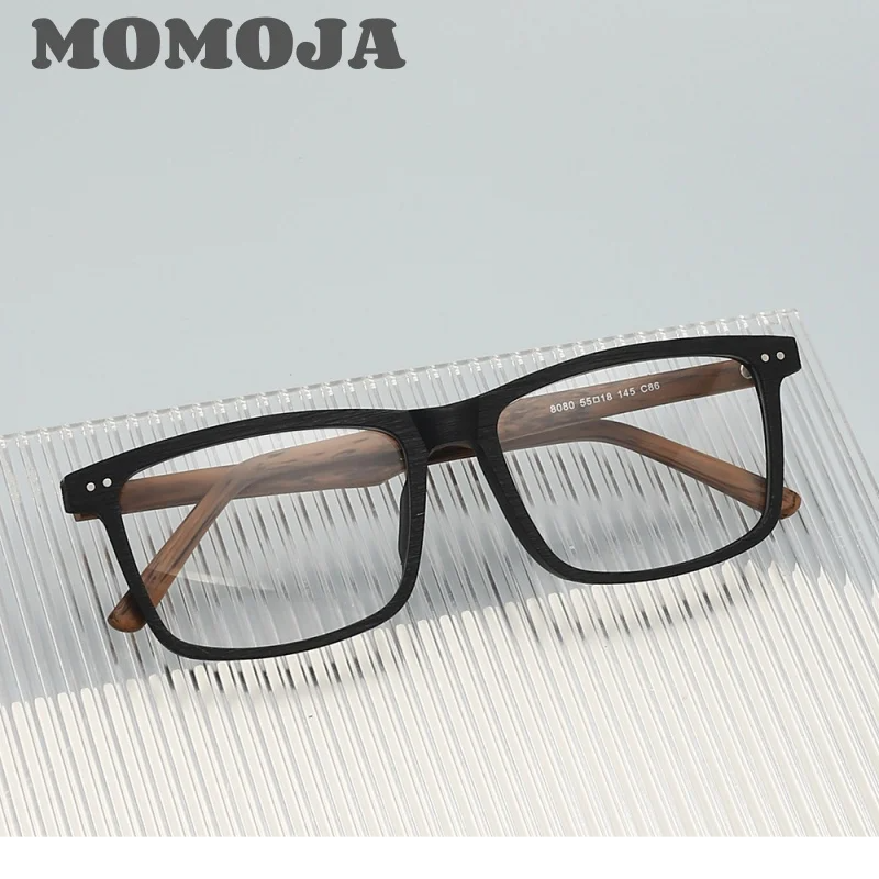 Momoja Unisex Full Rim Square Acetate Titanium Eyeglasses 78080