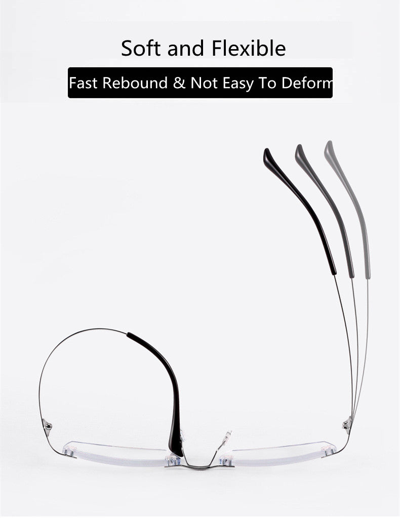 Kocolior Unisex Rimless Square Titanium Hyperopic Reading Glasses 8161 — view 5 | Kocolior at FuzWeb
