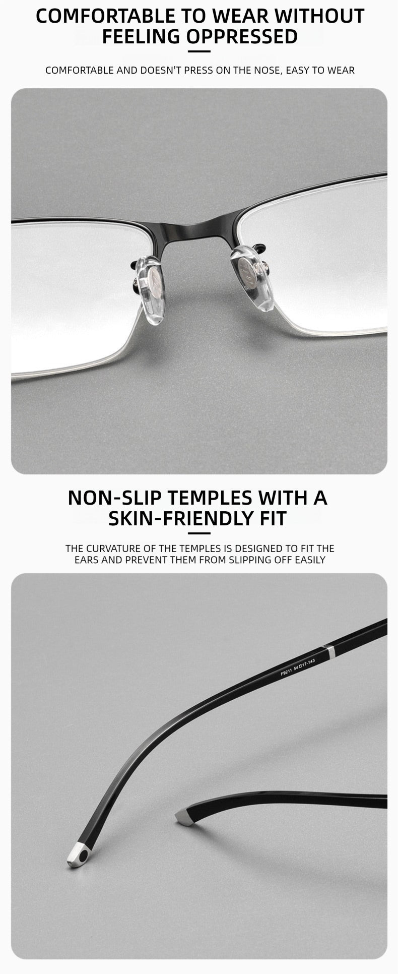 Kansept Unisex Full Rim Square Al-Mg-Titanium Reading Glasses 619211.
