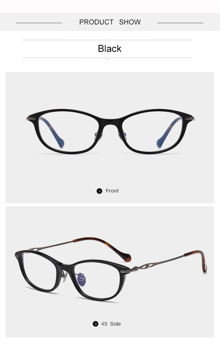 Krasivyy Unisex Full Rim Oval Square Titanium Acetate Eyeglasses 316891.