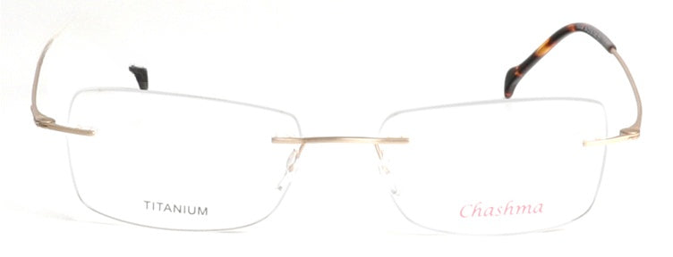 Chashma Ottica Men's Rimless Square Titanium Eyeglasses 16008.