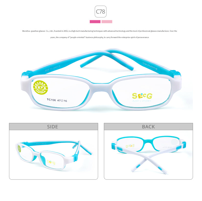 Secg Unisex Childrens Full Rim Square Tr 90 Silicone Eyeglasses 20156 — view 14 | Secg at FuzWeb
