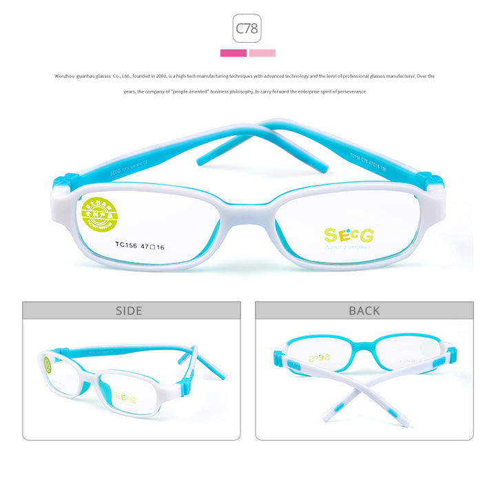 Secg Unisex Childrens Full Rim Square Tr 90 Silicone Eyeglasses 20156 — view 14 | Secg at FuzWeb