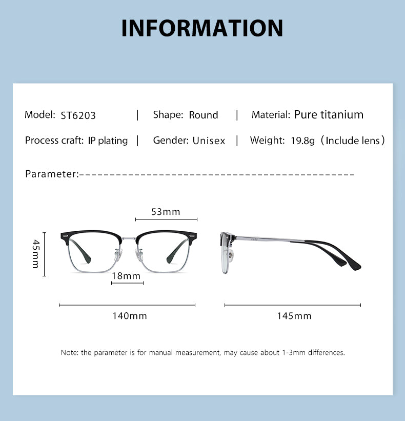 Ziroasat Mens Full Rim Square Titanium Tr 90 Eyeglasses 62031 — view 2 | Zirosat at FuzWeb