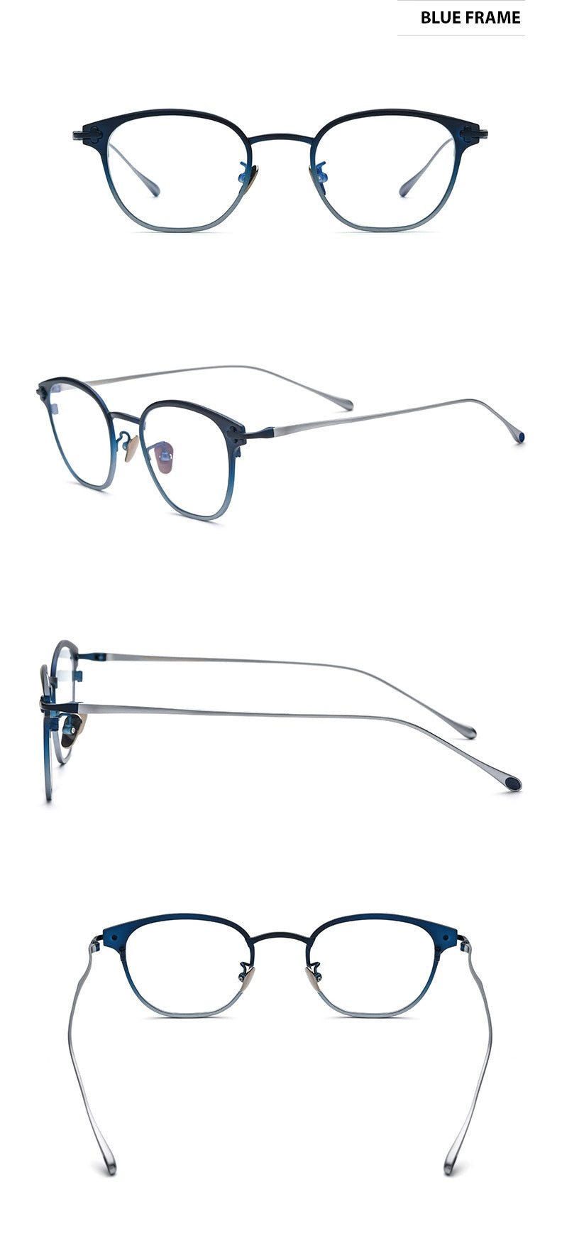 Chashma Ochki Unisex Full Rim Square Titanium Eyeglasses 314211 — view 2 | Chashma Ochki at FuzWeb