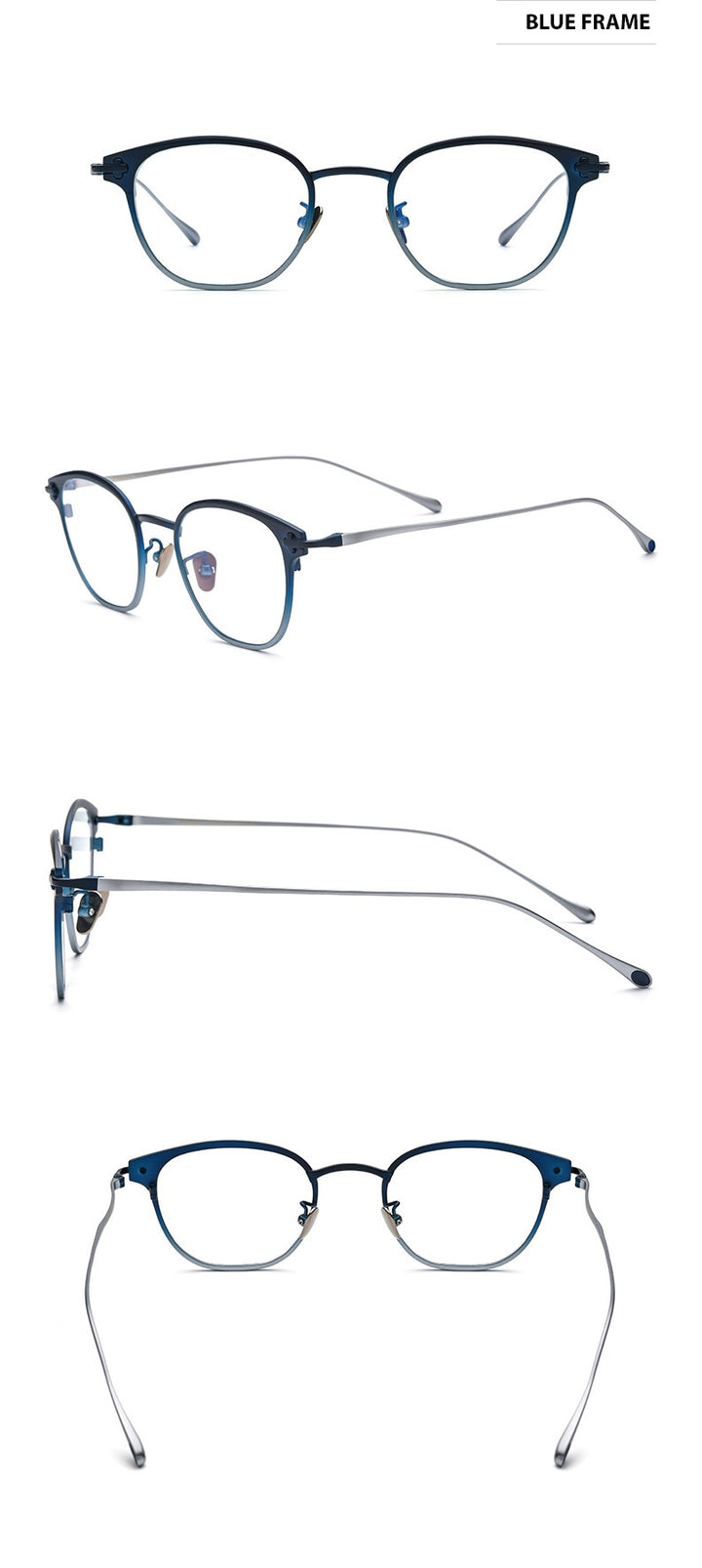 Chashma Ochki Unisex Full Rim Square Titanium Eyeglasses 314211 — view 2 | Chashma Ochki at FuzWeb