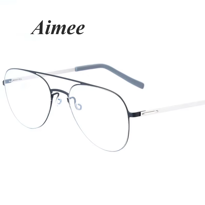 Aimee Women's Full Rim Oval Titanium Double Bridge Eyeglasses 99805