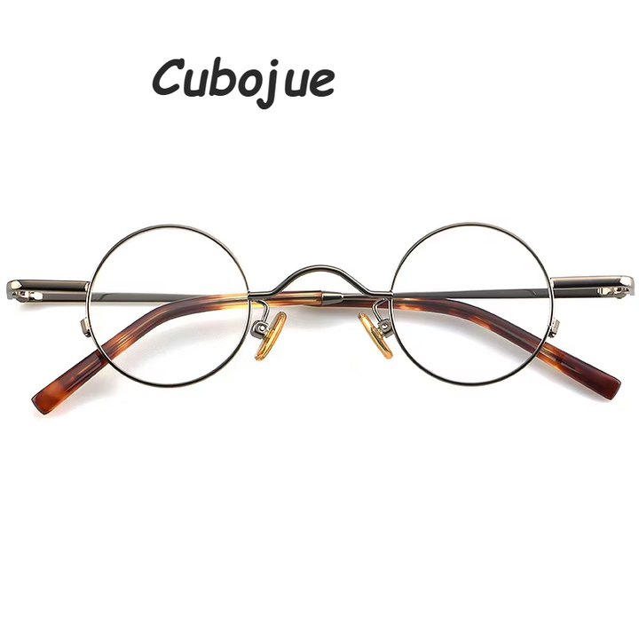 Cubojue Women's Full Rim Round Alloy Acetate Reading Glasses 71330 Reading Glasses Cubojue