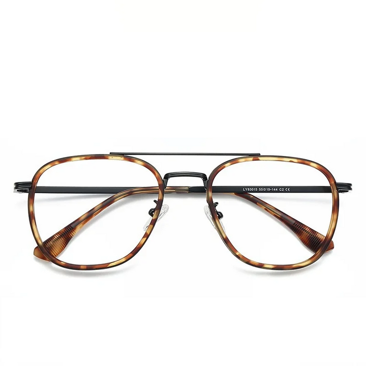 Xbora Unisex Full Rim Oval Double Bridge Tr 90 Alloy Eyeglasses 583015