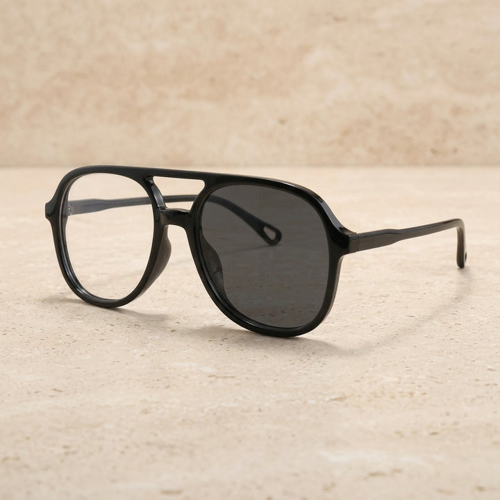 Kocolior Unisex Full Rim Square Double Bridge Tr 90 Reading Glasses 73312 - PHOTO Black