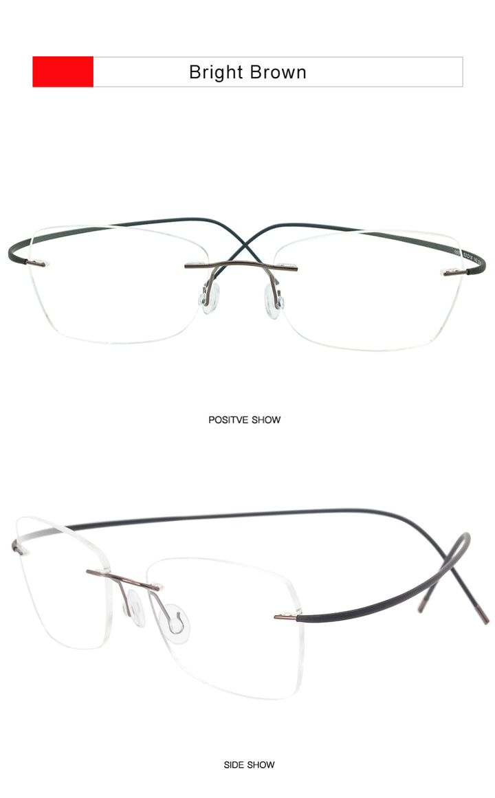 Krasivyy Unisex Rimless Oval Titanium Eyeglasses 1615.