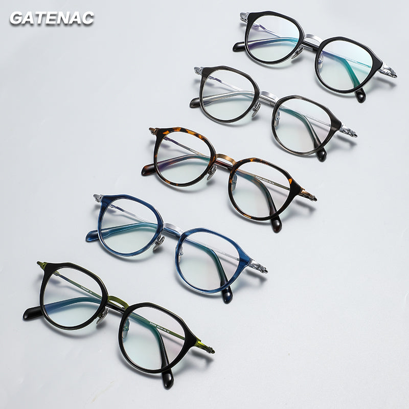 Gatenac Unisex Full Rim Oval Titanium Acetate Photochromic Reading Glasses 860058 — view 2 | Gatenac at FuzWeb