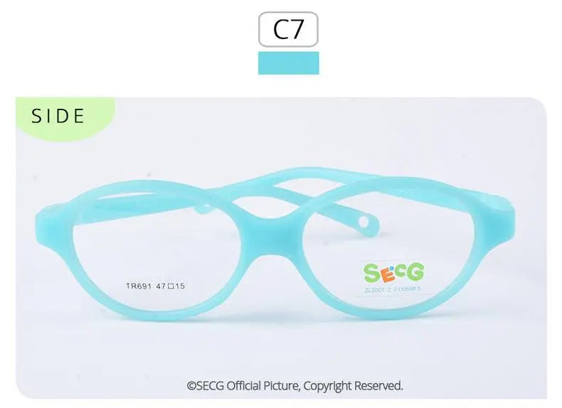 SecgsUnisex Childrens Full Rim Oval Tr 90 Titaniume Eyeglasses Tr691 — view 23 | Secg at FuzWeb