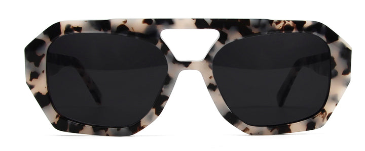 Esnbie Unisex Full Rim Square Double Bridge Acetate Sunglasses 230381.