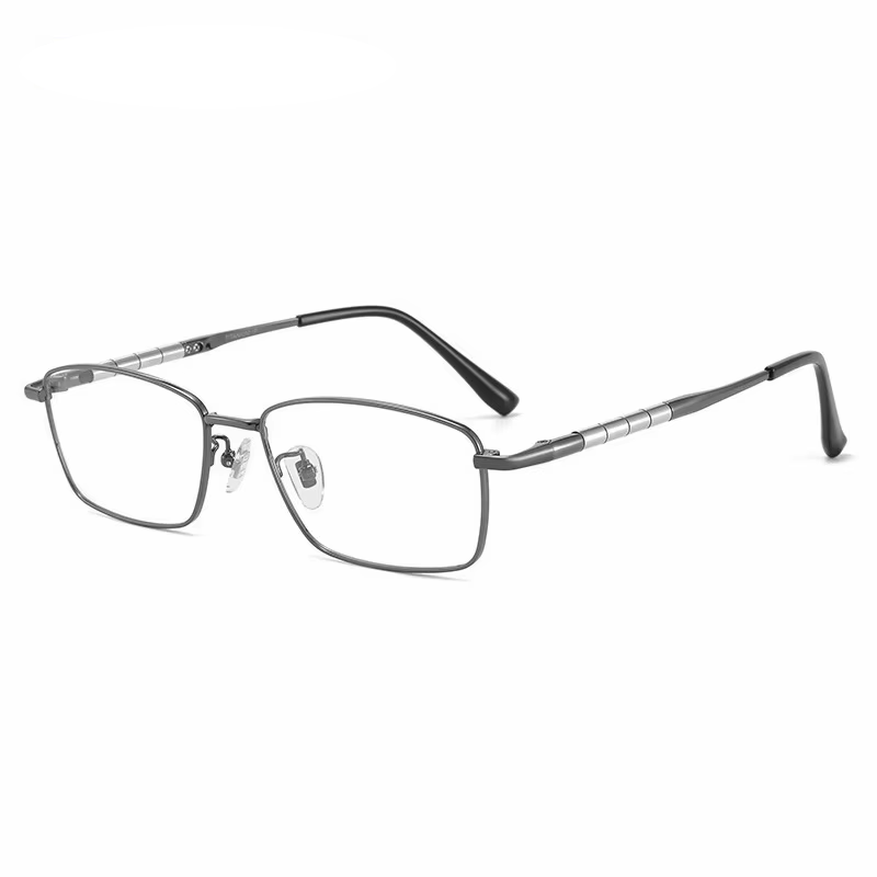 Eleccion Unisex Full Rim Polygon Square Titanium Eyeglasses 982792