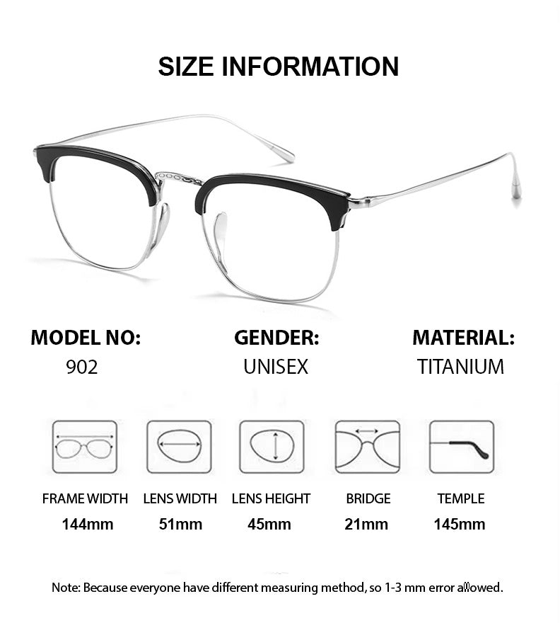 Chashma Ochki Men's Full Rim Square Titanium Acetate Eyeglasses 881902.