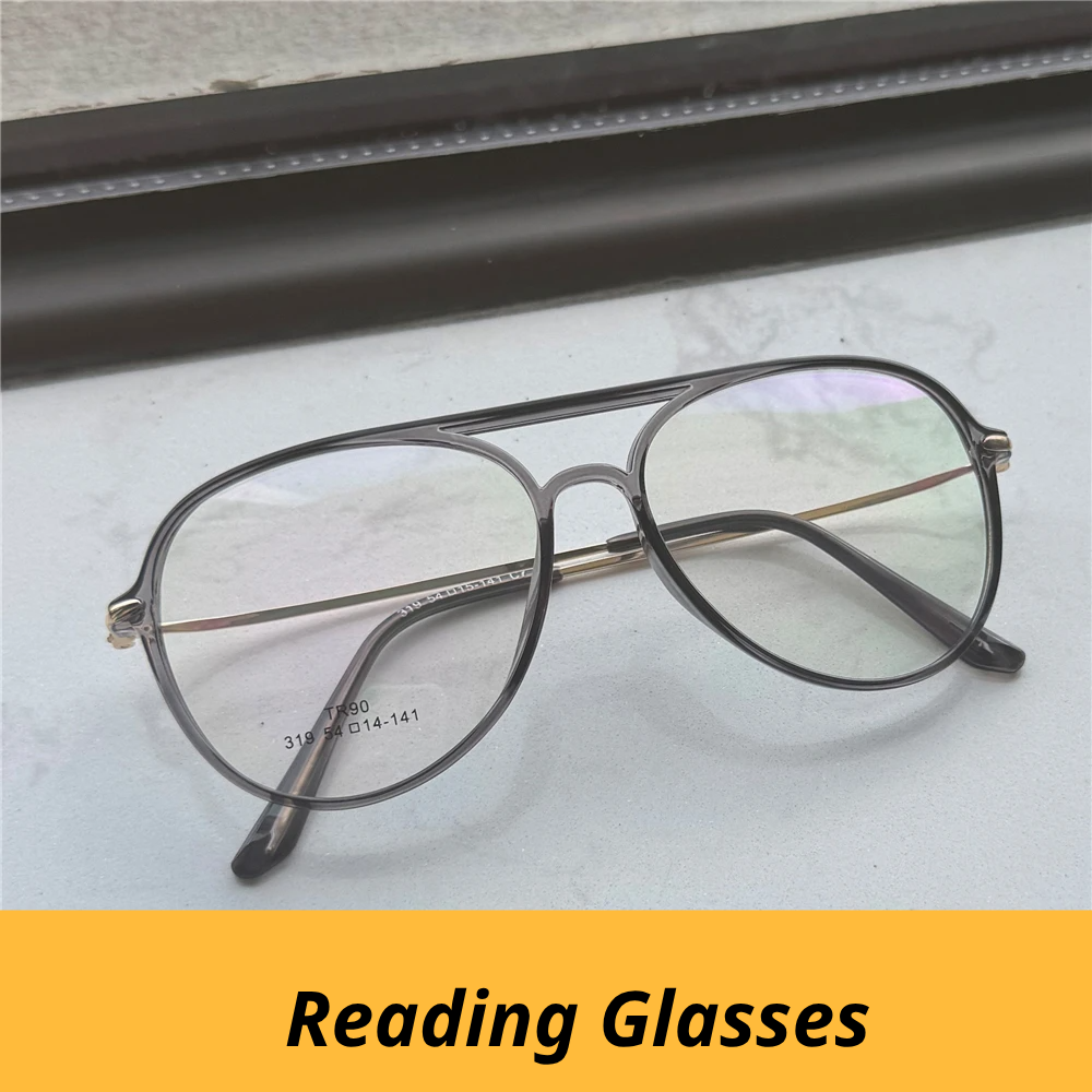 Cubojue Women's Full Rim Oval Double Bridge Alloy Reading Glasses 411454