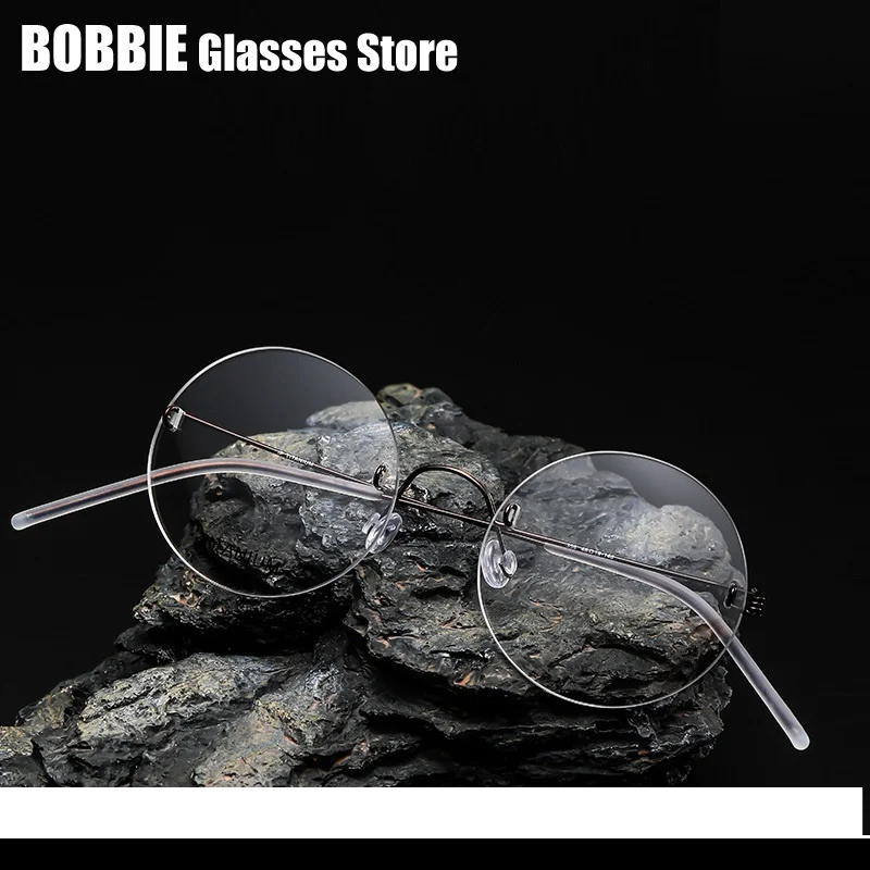 Bobbie Women's Rimless Round Screwless Titanium Eyeglasses 963356