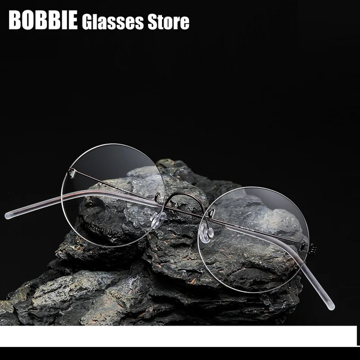 Bobbie Women's Rimless Round Screwless Titanium Eyeglasses 963356