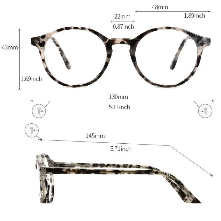 Kansept CP1007 Eyeglasses — Frame Dimensions and Sizing Chart