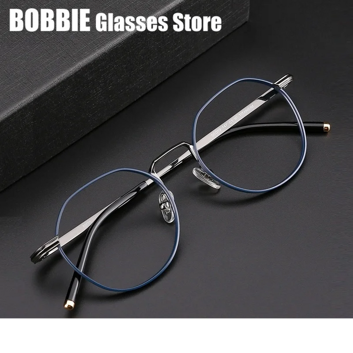 Bobbie Women's Full Rim Polygon Oval Titanium Eyeglasses 422053