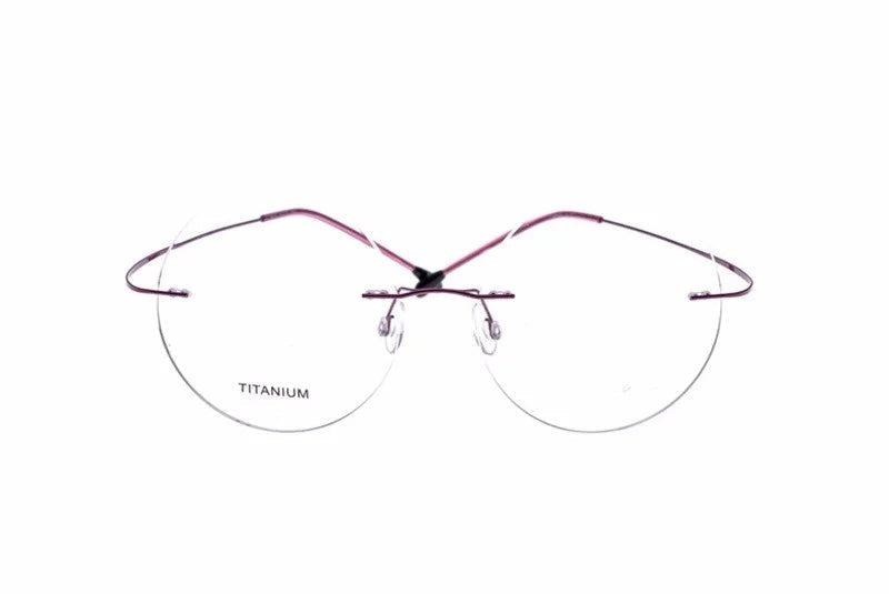 Chashma Ottica Unisex Rimless Round Titanium Eyeglasses 9613