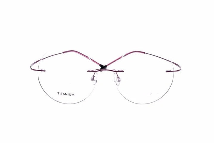 Chashma Ottica Unisex Rimless Round Titanium Eyeglasses 9613