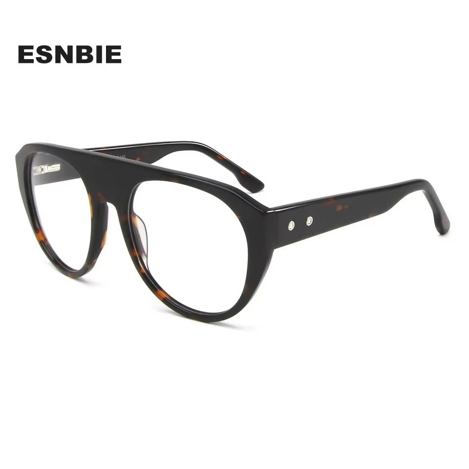 Esnbie Unisex Full Rim Oval Square Acetate Eyeglasses 30823