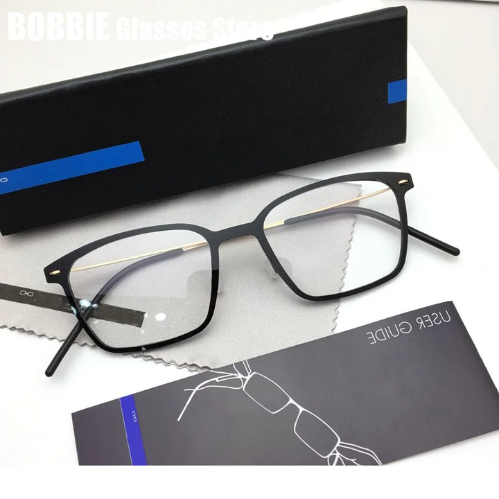 Bobbie Unisex Full Rim Square Titanium Acetate Eyeglasses 956536