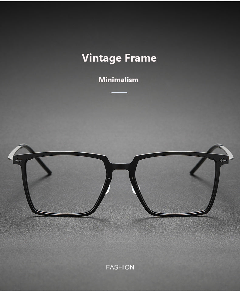 Oveliness Unisex Full Rim Square Acetate Titanium Eyeglasses.