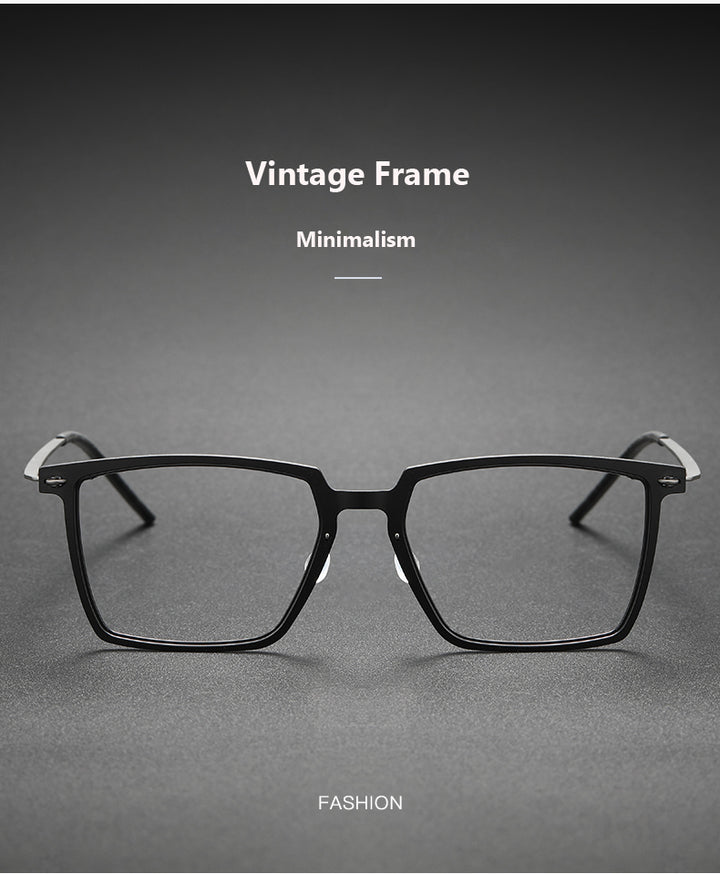 Oveliness Unisex Full Rim Square Acetate Titanium Eyeglasses.