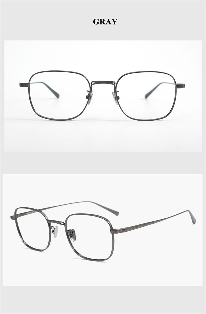 Chashma Unisex Full Rim Round Square Titanium Eyeglasses 881015.