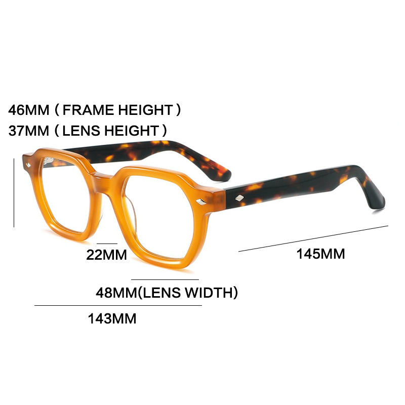 Gatenac Unisex Full Rim Polygon Square Acetate Reading Glasses G1157 — view 1 | Gatenac at FuzWeb