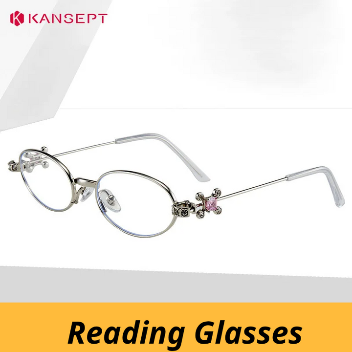 Kansept Women's Full Rim Oval Alloy Reading Glasses 717619