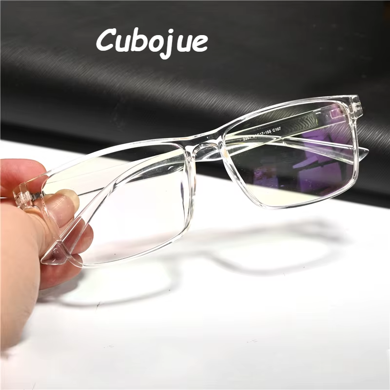 Cubojue Unisex Full Rim Big Square Tr 90 Titanium Reading Glasses 52257 Reading Glasses Cubojue