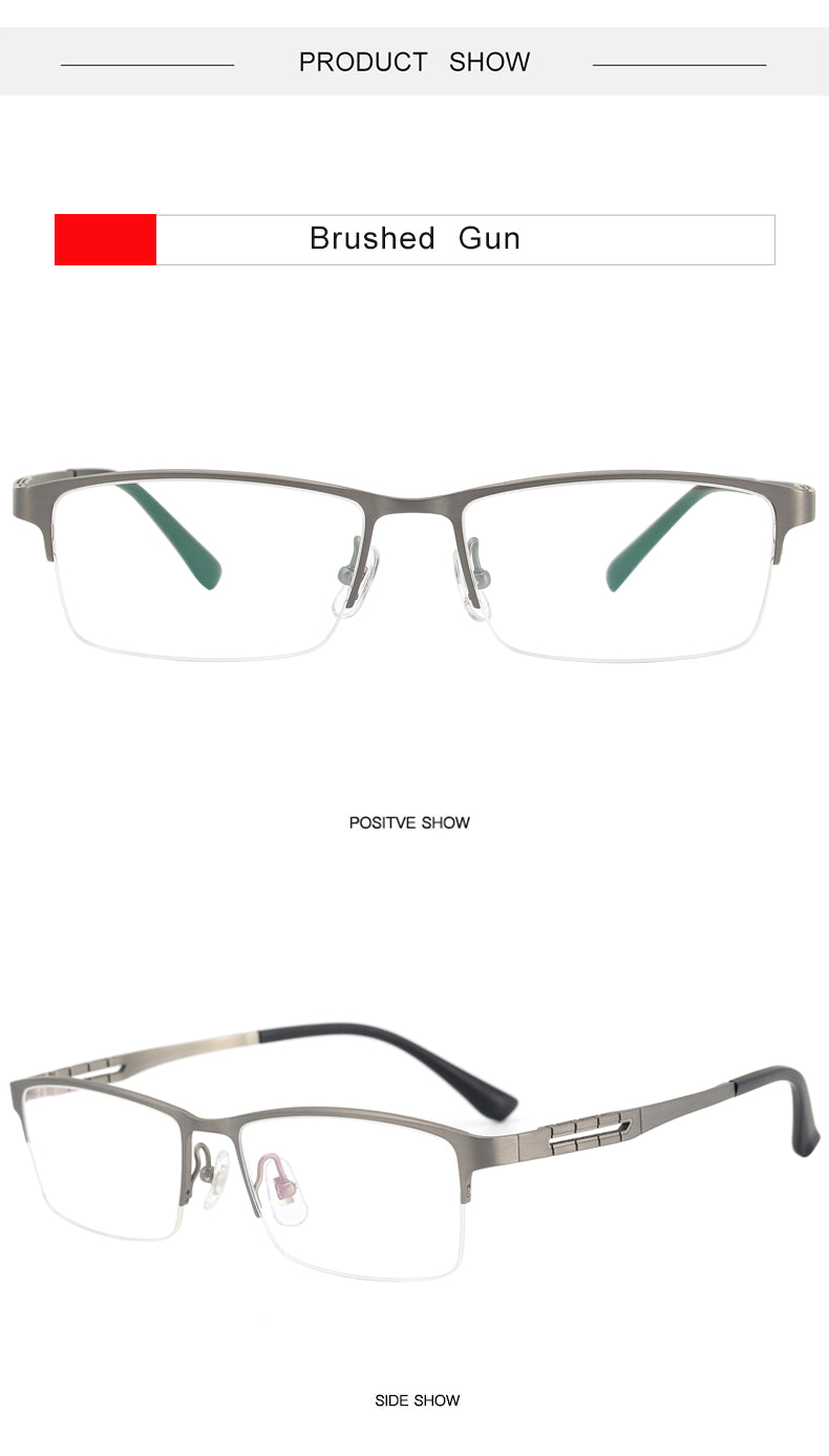 Krasivyy Mens Semi Rim Square Spring Hinge Titanium Eyeglasses Kr0070 — view 6 | Krasivyy at FuzWeb