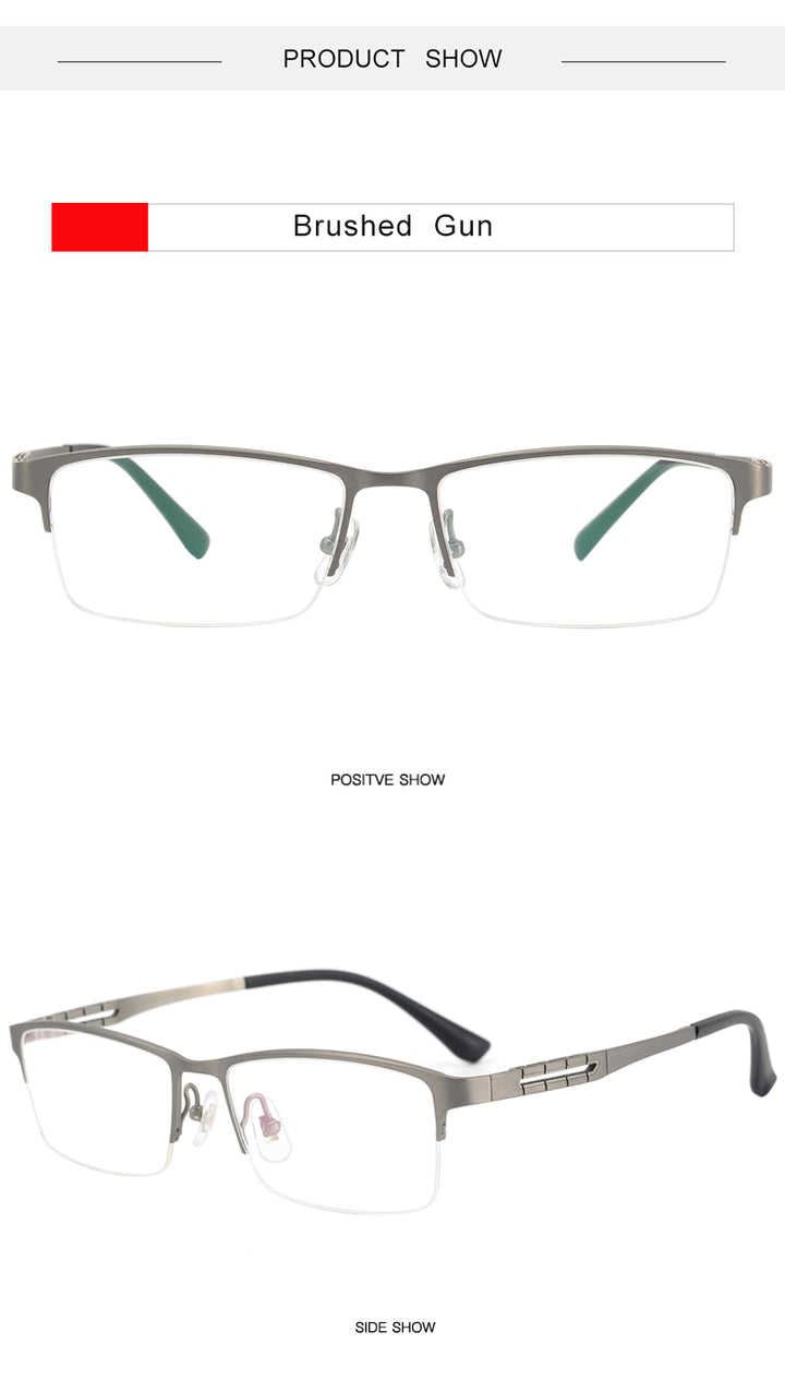 Krasivyy Mens Semi Rim Square Spring Hinge Titanium Eyeglasses Kr0070 — view 6 | Krasivyy at FuzWeb