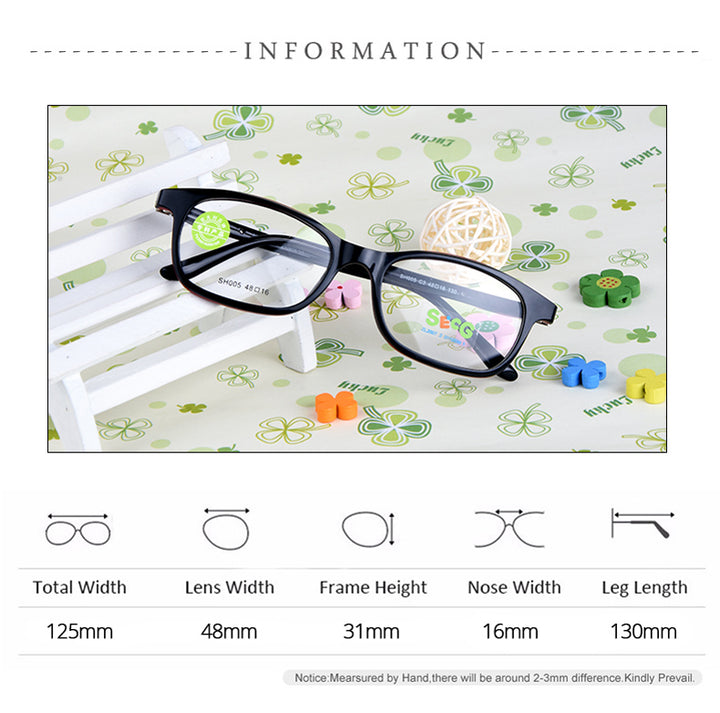 Secg Unisex Youths Full Rim Square Tr 90 Silicone Eyeglasses 8005 — view 1 | Secg at FuzWeb