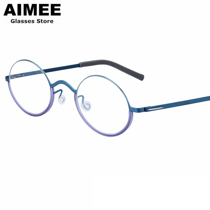 Aimee Women's Full Rim Oval Screwless Titanium Eyeglasses 198801