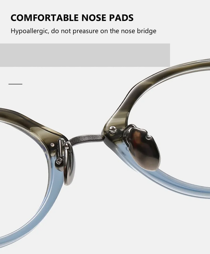 Summer Flower Unisex Full Rim Oval Acetate Titanium Eyeglasses 66073