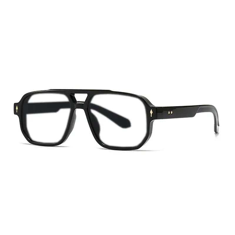 Kocolior Unisex Full Rim Square Double Bridge Tr 90 Alloy Reading Glasses 76061.