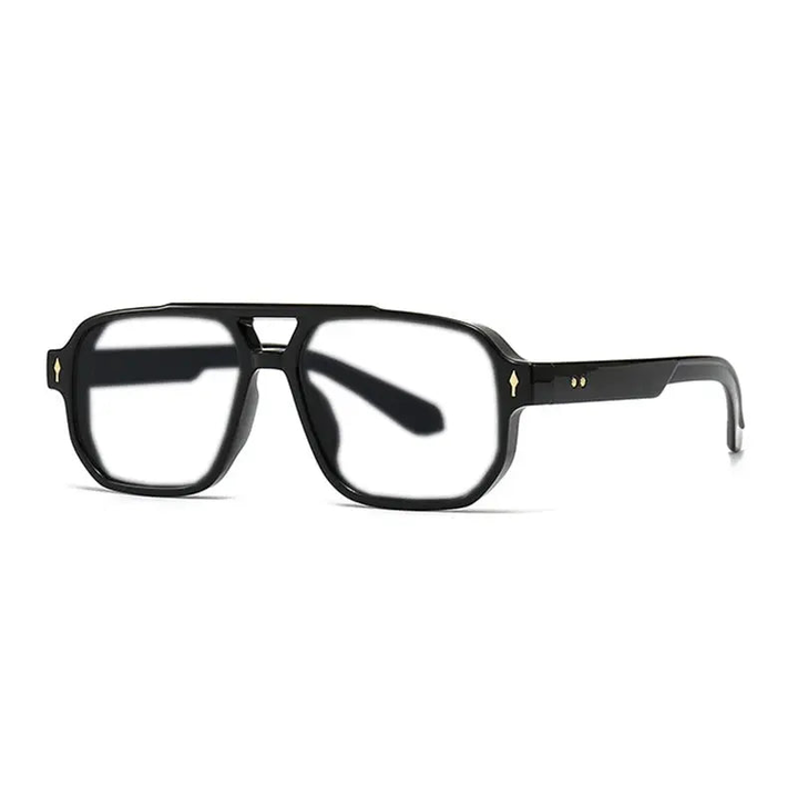 Kocolior Unisex Full Rim Square Double Bridge Tr 90 Alloy Reading Glasses 76061.