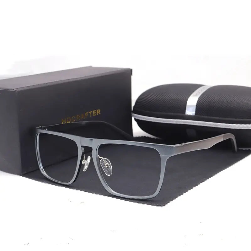 Hdcrafter Men's Full Rim Square Aluminium Magnesium Tr 90 Frames 661000 Hdcrafter Eyeglasses