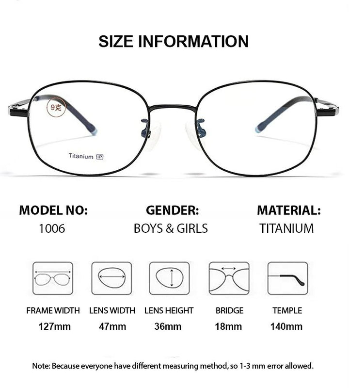 Chashma Ochki Unisex Youths Full Rim Square Titanium Eyeglasses 881006 — view 1 | Chashma Ochki at FuzWeb