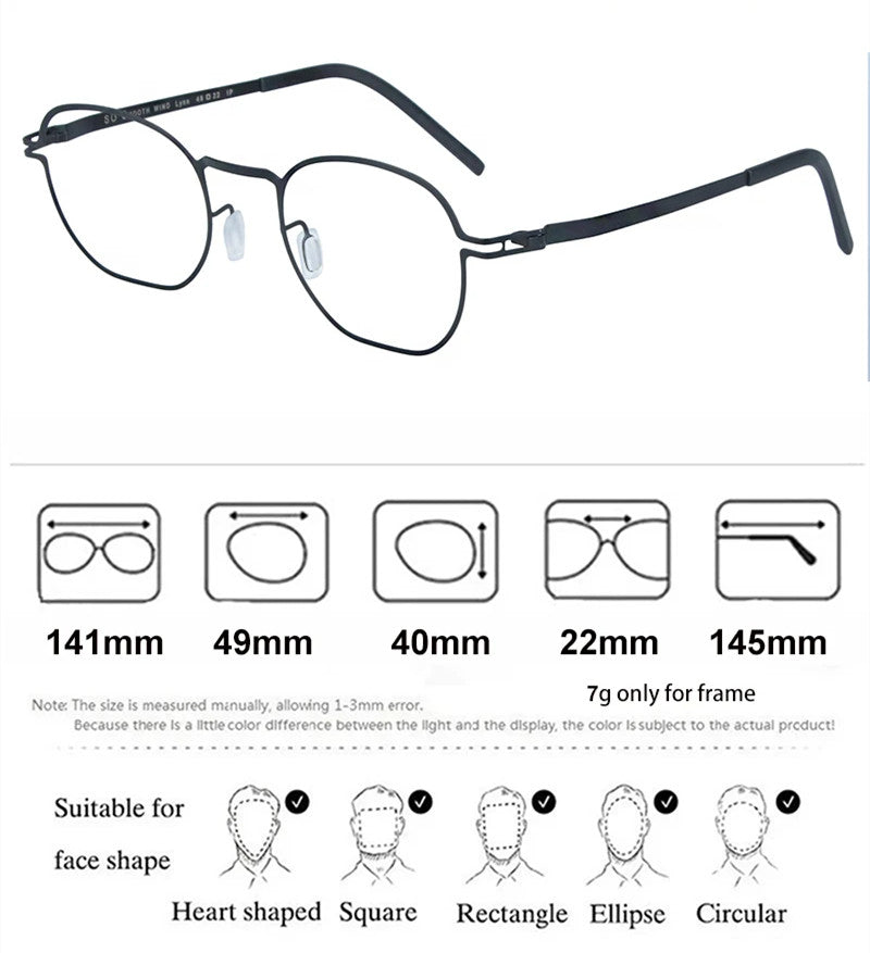 Aimee Unisex Full Rim Polygon Square Screwless Steel Eyeglasses 14149.